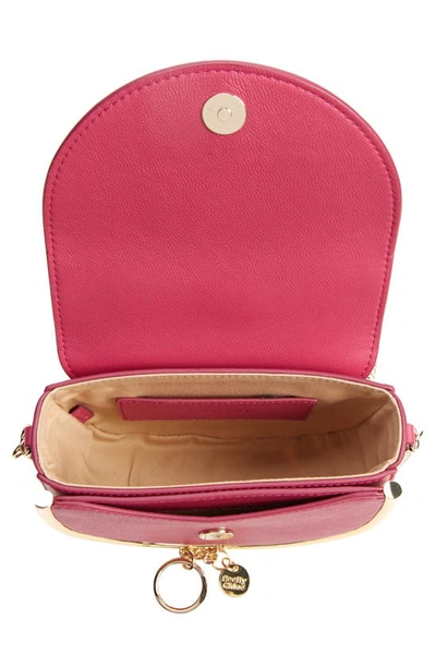 Shop See By Chloé Mara Leather Saddle Bag In Magnetic Pink