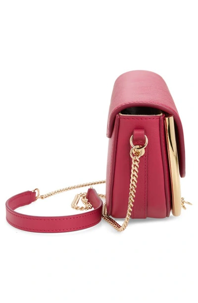 Shop See By Chloé Mara Leather Saddle Bag In Magnetic Pink