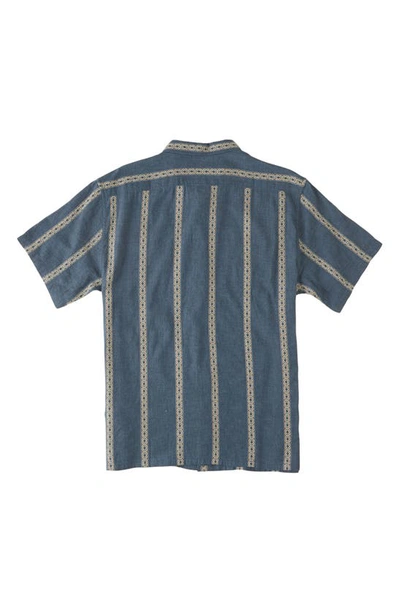 Shop Billabong Sundays Stripe Jacquard Short Sleeve Button-up Shirt In Navy