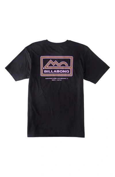 Shop Billabong Range Organic Cotton Graphic T-shirt In Black