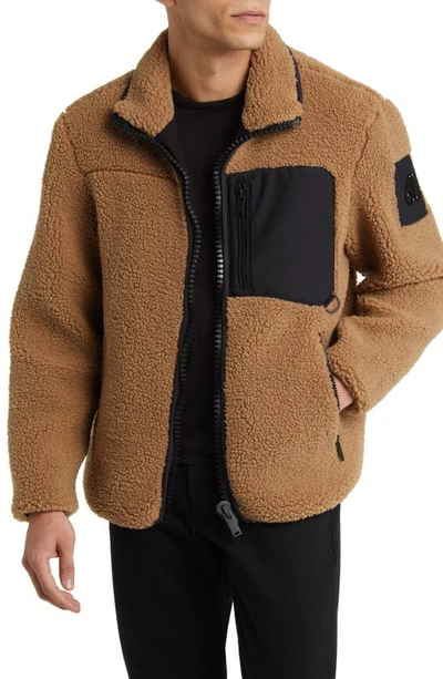 Shop Moose Knuckles Saglek Fleece Jacket In Woodsmoke