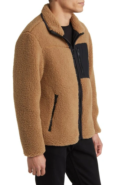 Shop Moose Knuckles Saglek Fleece Jacket In Woodsmoke