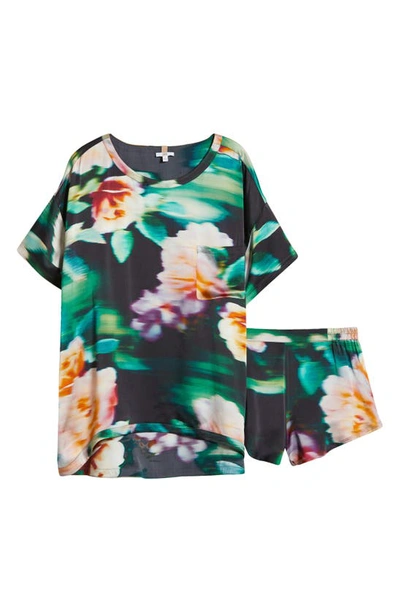 Lunya Washable Silk Short Pajamas In Aurora Garden