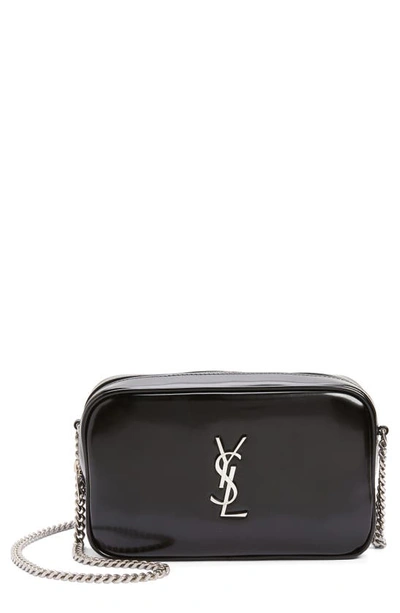 Shop Saint Laurent Mini Lou Faux Leather Camera Bag In Noir