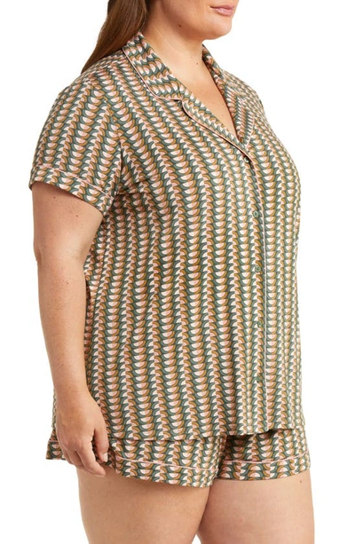 Shop Nordstrom Moonlight Eco Short Pajamas In Green Cilantro Dome Lines