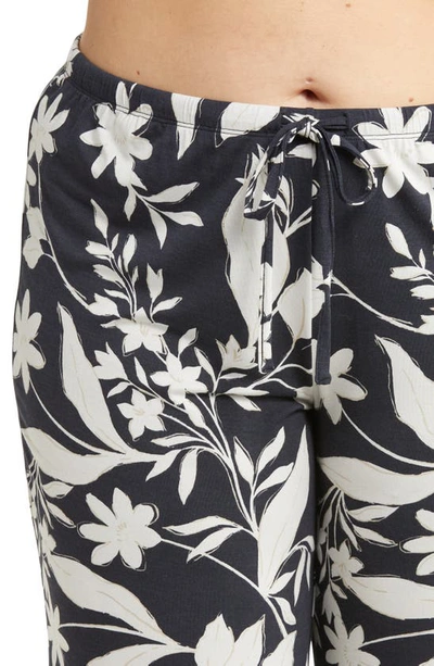 Shop Nordstrom Moonlight Eco Knit Pajamas In Black Outlined Floral