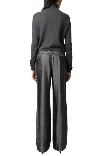 Shop Zadig & Voltaire Pomy Jac Wings Jacquard Pants In Anthracite