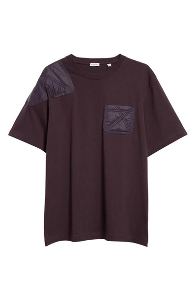 Shop Burberry Check Quilt Cotton Pocket T-shirt In Berry