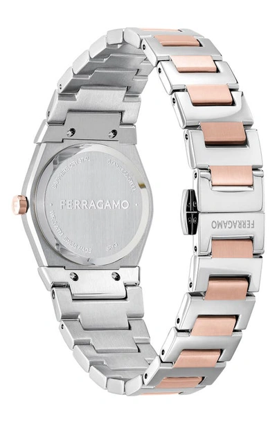 Shop Ferragamo Vega Holiday Capsule Diamond Bracelet Watch, 28mm In Two Tone