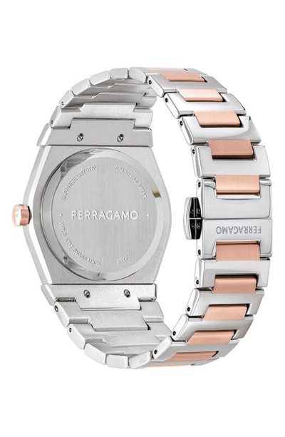 Shop Ferragamo Vega Holiday Capsule Diamond Bracelet Watch, 40mm In Two Tone