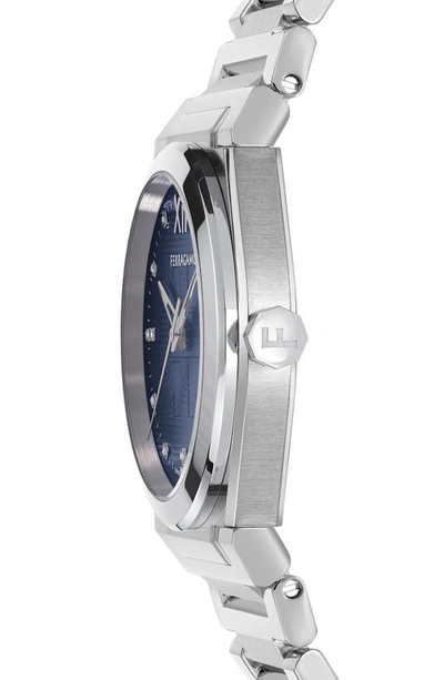 Shop Ferragamo Vega Holiday Capsule Diamond Bracelet Watch, 40mm In Stainless Steel