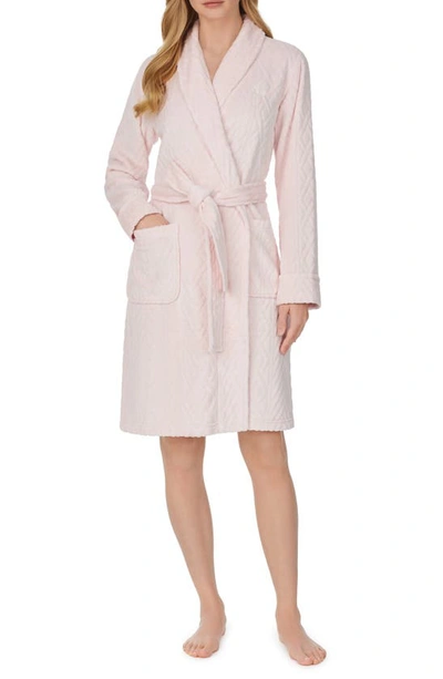 Shop Lauren Ralph Lauren Quilted Shawl Collar Clip Robe In Pink