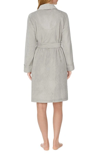 Shop Lauren Ralph Lauren Quilted Shawl Collar Clip Robe In Grey