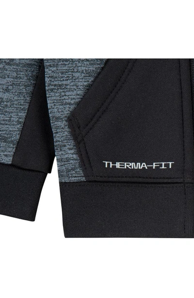 Shop Nike Therma Dri-fit Speckle Colorblock Hoodie & Joggers Set In Trenchie Black