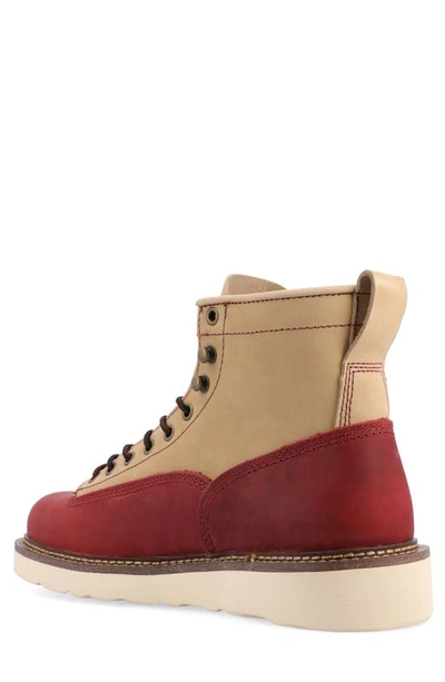 Shop Taft Leather Boot In Cherry/ Cream
