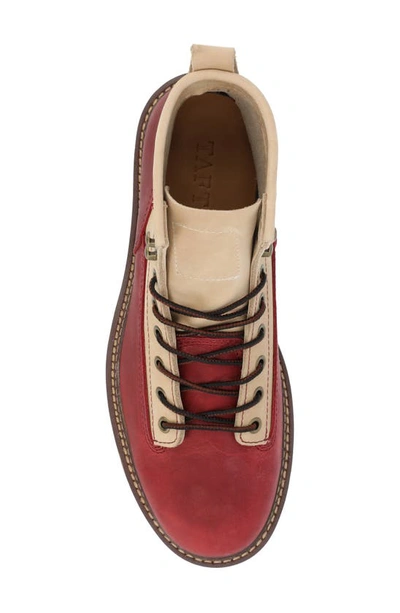 Shop Taft Leather Boot In Cherry/ Cream