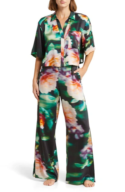 Shop Lunya High Waist Washable Silk Pajamas In Aurora Garden