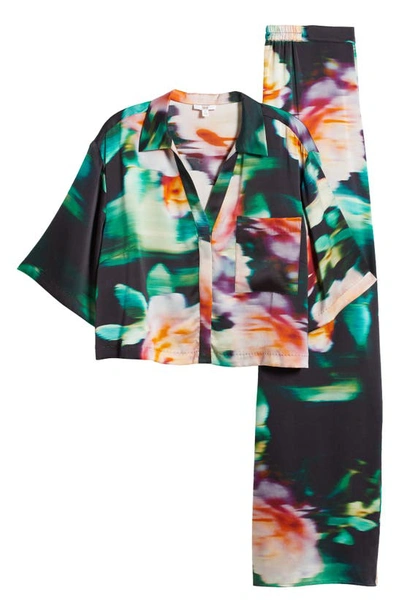 Lunya High Waist Washable Silk Pajamas In Aurora Garden