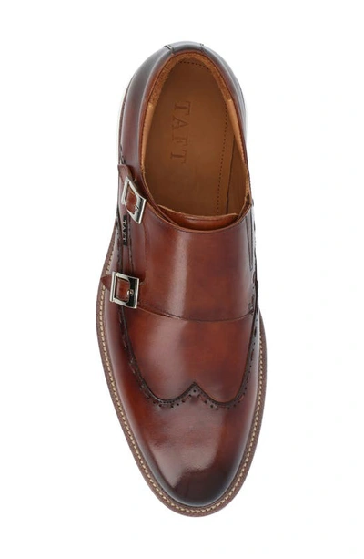 Shop Taft 365 Leather Double Monk Strap Shoe In Honey