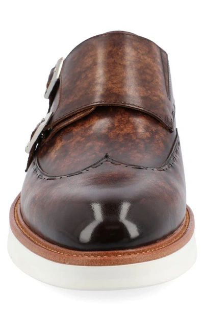 Shop Taft Leather Double Monk Strap Shoe In Espresso