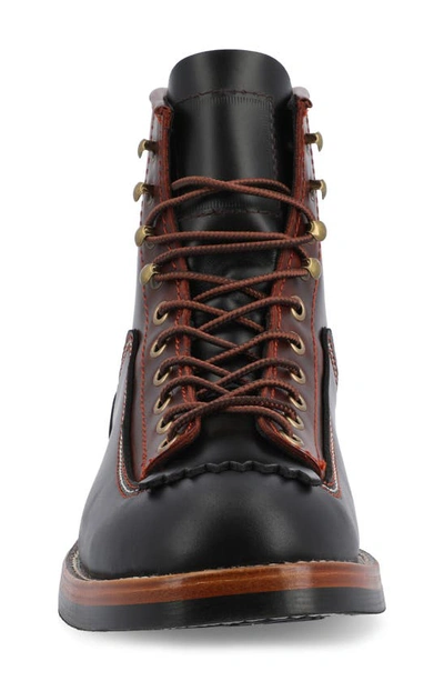 Shop Taft Leather Lug Sole Boot In Black/ Cherry