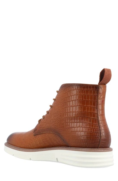 Shop Taft Croc Embossed Leather Boot In Honey