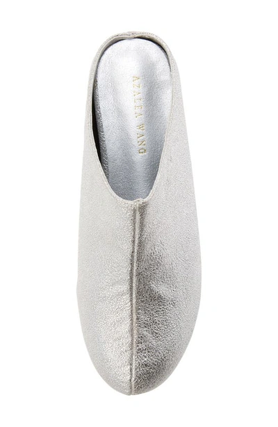 Azalea Wang Lizzy Metallic Platform Clog In Silver