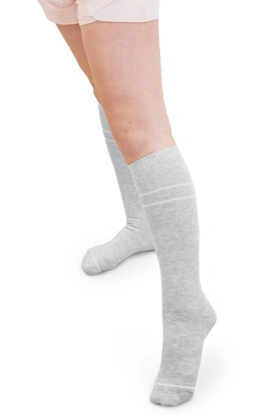 Shop Kindred Bravely Premium Compression Knee High Maternity Socks In Grey Heather/ Soft Pink