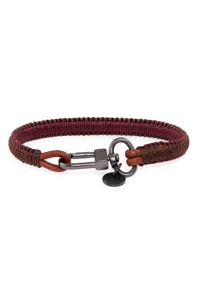 Shop Caputo & Co Wrapped Leather Bracelet In Brown Combo