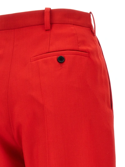 Shop Marni Front Pleat Pants Red