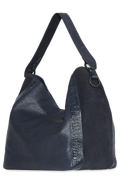 Shop Rebecca Minkoff Mab Leather Hobo Bag In Midnight/ Midnight/ Midnight