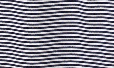 Petite Plume Pima Cotton Striped Maternity Nightgown In Navy