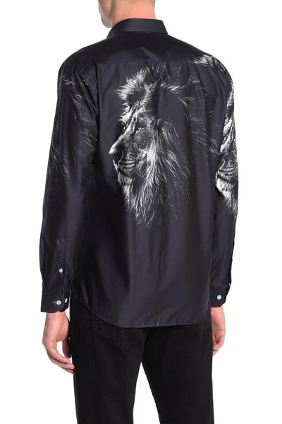 Shop Maceoo Fibonacci Lion Face Shaped Fit Shirt In Black