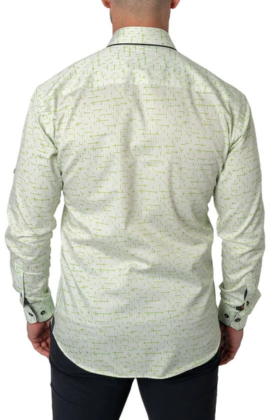 Maceoo Class Tetris Button-up Shirt In Green
