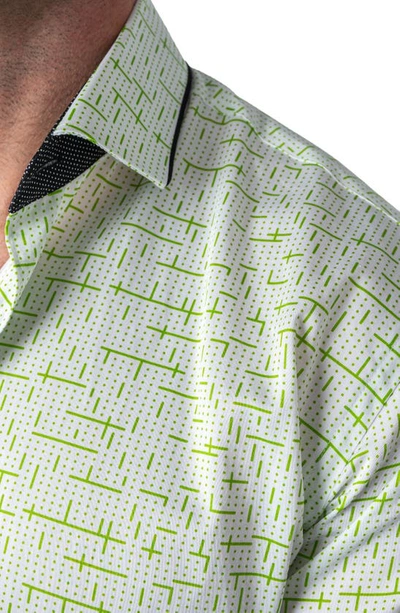 Maceoo Class Tetris Button-up Shirt In Green