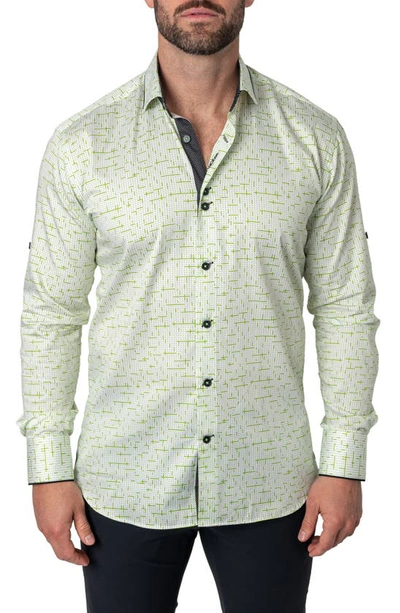 Maceoo Class Tetris Button-up Shirt In Green