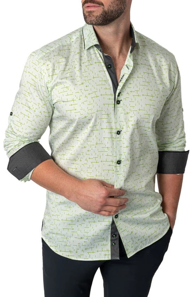 Maceoo Class Tetris Button-up Shirt In Green