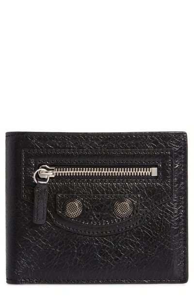 Shop Balenciaga Le Cagole Bifold Leather Wallet In Black