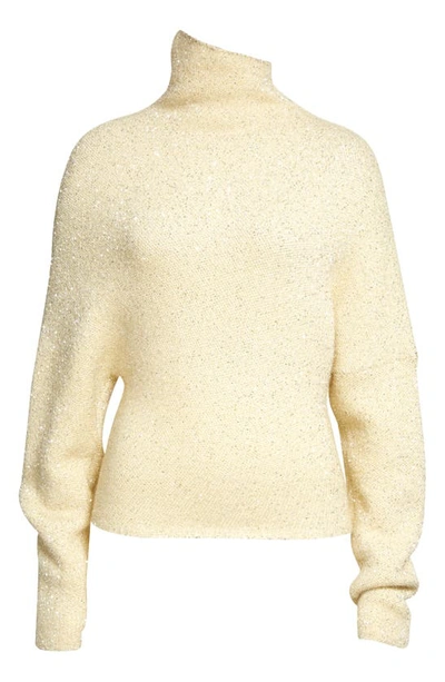 Shop Proenza Schouler Sequin Turtleneck Sweater In Ecru
