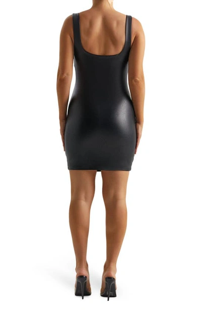 Shop Naked Wardrobe Too Hot Faux Leather Minidress In Black