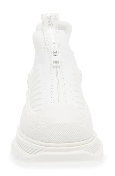 Shop Alexander Mcqueen Tread Slick Moto Low Top Sneaker In White/ Off White