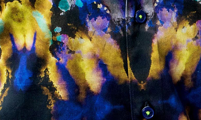 Maceoo Fibonacci Tie Dye Trip Button-up Shirt In Blue