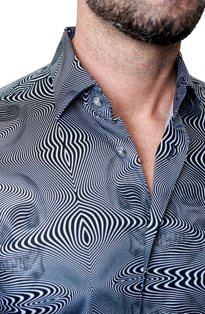 Shop Maceoo Fibonacci Fission Skull Black Contemporary Fit Button-up Shirt