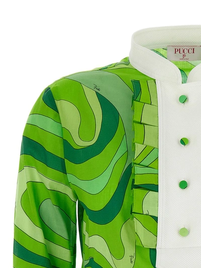 Shop Emilio Pucci 'marmo' Shirt In Green