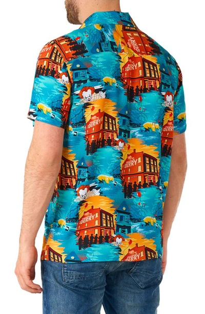 Opposuits It Short Sleeve Button-up Camp Shirt In Blue Multi