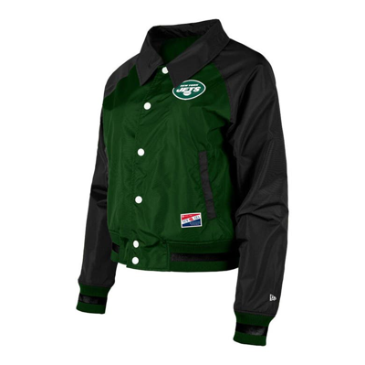 Shop New Era Green New York Jets Coaches Raglan Full-snap Jacket