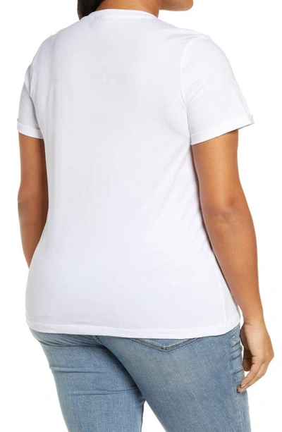 Shop Vero Moda Curve Elas Heart Key Cotton T-shirt In Bright White