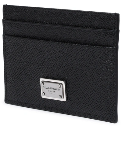 Shop Dolce & Gabbana Man  Black Leather Dauphine Card Holder