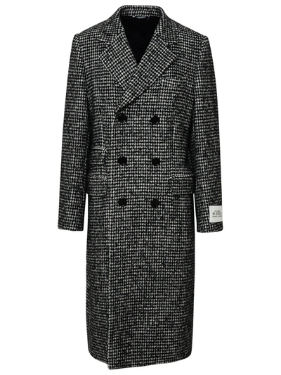 Shop Dolce & Gabbana Two-tone Wool Blend Coat Man In Black