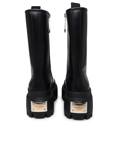 Shop Dolce & Gabbana Woman  Black Calf Leather Boots